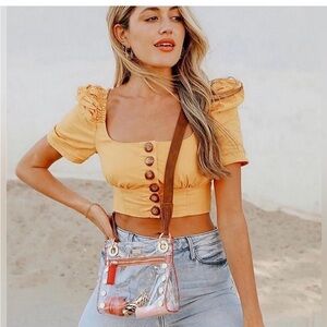 Hammitt Tony Small Clear Grommet Studded Crossbody Bag